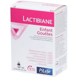 PiLeJe Lactibiane Enfant Gouttes probiotiques + vitamine D3