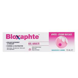 Bloxaphte Gel Adulte Soulage Rapidement La Douleur - Favorise La Cicatrisation - Aphtes - Lésions Buccales - 15 mL avec applicateur