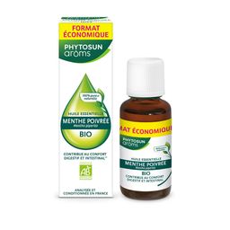 PHYTOSUN AROMS Huile Essentielle de Menthe Poivrée BIO - 100% Pure et Naturelle - Contribue au Confort Digestif et Intestinal - 30 ml