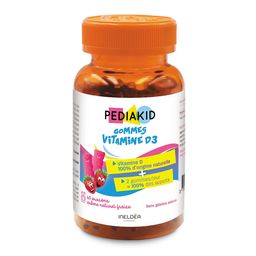 PEDIAKID Gommes Vitamine D3 – Vitamine D d’origine naturelle, fraise