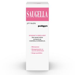 Saugella - Poligyn - Apaisant & Emollient Soin lavant intime - Femmes pendant et après la ménopause - Flacon 250 ml