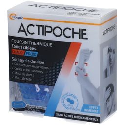 ACTIPOCHE - Coussin thermique - Thermothérapie - Contractures musculaires et douleurs articulaires - Zones ciblées - Microbilles - 1 unité
