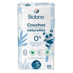 Biolane - Couches Naturelles Taille 5 - 12H - zéro fuite - 40 unités