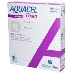 AQUACEL FOAM Adhésif  - Pansement hydrocellulaire adhésif siliconé 21 x 21 cm