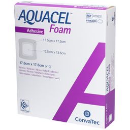 AQUACEL FOAM Adhésif  - Pansement hydrocellulaire adhésif siliconé 17,5 x 17,5 cm