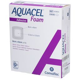 AQUACEL FOAM Adhésif  - Pansement hydrocellulaire adhésif siliconé 8 x 8 cm