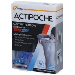 ACTIPOCHE - Coussin thermique - Thermothérapie - Contractures musculaires et douleurs articulaires - Multi-zones - Microbilles - 1 unité