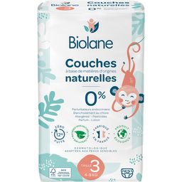 Biolane - Couches Naturelles Taille 3 - Ultra-Absorbant Pas de Fuite - 52 unités