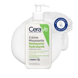 CeraVe Crème Moussante Nettoyante Hydratante Visage pour les Peaux Normales à Sèches 236ml