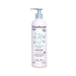 Rivadouce Gel doux lavant corps et cheveux certifié bio - Flacon pompe 500ml
