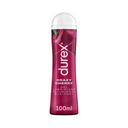 Durex Gel Lubrifiant Crazy Cherry - Goût Cerise - Lubrifiant à Base d'Eau - 100 ml