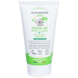 Alphanova CRÈME DE CHANGE BÉBÉ CERTIFIÉE BIO OLIZINC 40 | ALPHANOVA BÉBÉ
