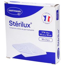 Stérilux compresse de gaze 10 cm x 10 cm