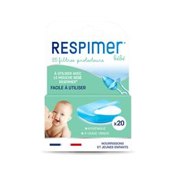 Respimer Recharges Mouche Bébé, 20 Filtres Protecteurs, Rhume et Rhynopharyngite