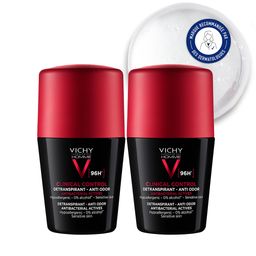 Lot*2 Vichy Homme Détranspirant anti-odeur 96h - Roll-on 50ml