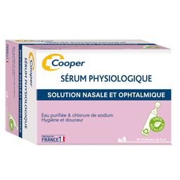 COOPER - Sérum physiologique - Lavage du nez et des yeux - Hygiène quotidienne - Pour toute la famille - Fabriqué en France - Boîte de 30 unidoses