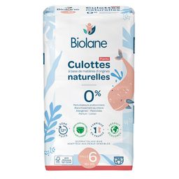 Biolane - Couches Culottes Naturelles Taille 6 - 12H - Zéro fuite - 36 unités
