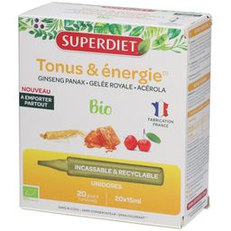 GINSENG GELÉE ROYALE ACÉROLA BIO - 20 Unidoses de 15 ml - 10% avec le code: 926CE
