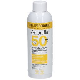 Acorelle Nature Sun Spray Solaire IP50 Enfants Peaux Sensibles Bio Flacon-Pompe recharge