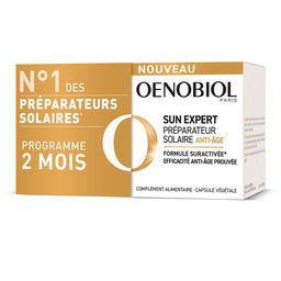 OENOBIOL SUN EXPERT Préparateur Solaire Anti-Âge - Efficacité Anti-Âge prouvée - Protection cellulaire renforcée2 - Favorise un hâle intense, éclatant - Complément Alimentaire 2x30 capsules - 2 mois