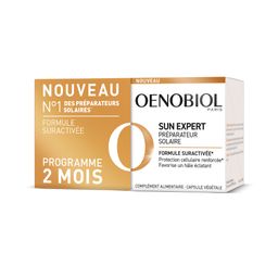 OENOBIOL SUN EXPERT Préparateur Solaire - Protection cellulaire renforcée* - Favorise un hâle intense et éclatant - Complément Alimentaire 2x30 capsules - Programme 2 mois