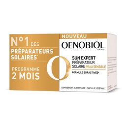 OENOBIOL SUN EXPERT Préparateur Solaire Peau Sensible - Protection cellulaire renforcée2 - Favorise un hâle intense et éclatant - Complément Alimentaire 2x30 capsules - Programme 2 mois