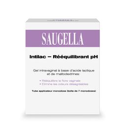 Saugella Intilac - Gel vaginal - Rééquilibrant pH, Rééquilibre Immédiat de la Flore Vaginale et Soutien des Lactobacilles, élimine les mauvaises odeurs Boite de 7 tubes Applicateurs - Monodoses