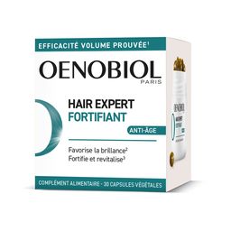OENOBIOL HAIR EXPERT Fortifiant Anti-Âge - Nouveau - Marc de Raisin et Céramides - Efficacité prouvée - Favorise la brillance - Fortifie et revitalise -  Complément alimentaire 30 capsules - Programme 1 mois