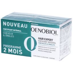 OENOBIOL HAIR EXPERT Fortifiant Intégral - Nouveau - Kératine - Redonne force et résistance pour des cheveux éclatants de santé - Complément alimentaire 2x60 comprimés - Programme 2 mois