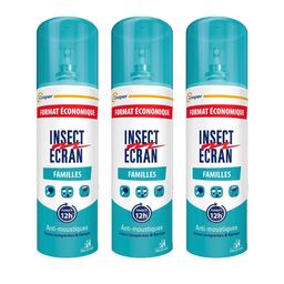 INSECT ÉCRAN Spray Anti-Moustiques Familles 3 x 200 ml