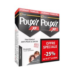 POUXIT - Extra Fort - Lotion - Traitement anti-poux et lentes - Agit en 1 seule application de 15 minutes (1) - Traitement du cuir chevelu - Lot de 2x200 ml -25% sur le second flacon