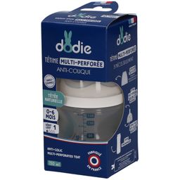 Dodie Biberon Tétine Multi-Perforée Anti-Colique Bleu +0 150 ML