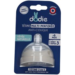 Dodie Tétine Multi-Perforée Anti-Colique Débit 3 Rapide +6M