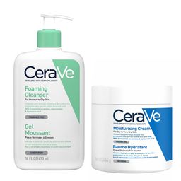 CeraVe Crème Lavante Hydratante visage et corps + Baume Hydratant visage et corps