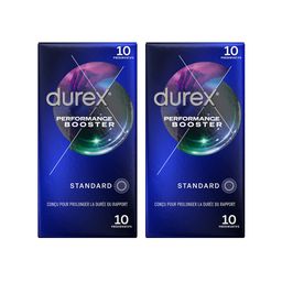 Durex Préservatifs Performance Booster- 2 x 10 Préservatifs Effet longue durée