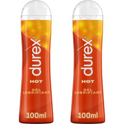 Durex Gel Lubrifiant Hot - Effet Chauffant - Lubrifiant à Base d'Eau - 2 x 100 ml