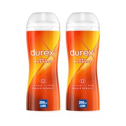 Durex Gel De Massage Lubrifiant Sensuel À Base D'Eau - 2 en 1 - Aux Extraits d'Ylang Ylang - 200ml