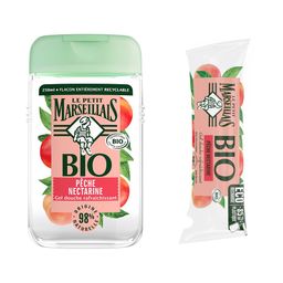 Le Petit Marseillais Gel Douche Bio Rafraichissant Pêche Nectarine & Recharge