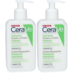 CeraVe Crème Moussante Nettoyante Hydratante Visage pour les Peaux Normales à Sèches 236ml