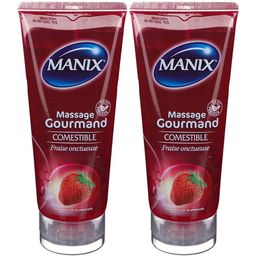 MANIX® Gel de massage gourmand fraise comestible