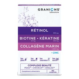GRANIONS Complexe Beauté Rétinol Biotine Kératine Collagène Marin