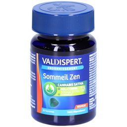 VALDISPERT - Endormissement -  Gommes Sommeil Zen - Complément alimentaire à la Mélatonine 1,9mg, Cannabis Sativa, Camomille - Goût citron et citron vert - Sans accoutumance - 30 Gommes