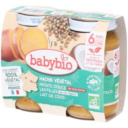 BABYBIO Hachis Végétal Patate Douce Lentilles Lait de Coco