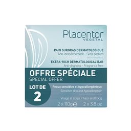 PLACENTOR VEGETAL Pain Surgras Dermatologique Lot de 2
