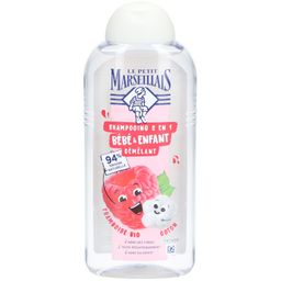 Le Petit Marseillais Shampooing 2 en 1 Bébé & Enfant Démêlant Framboise Bio & Coton