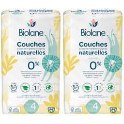 BIOLANE Couches Naturelles Taille 4 - Ultra-Absorbant Zéro Fuite