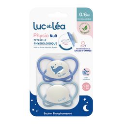 LUC ET LEA Duo de sucettes nuit physiologiques – Baleine