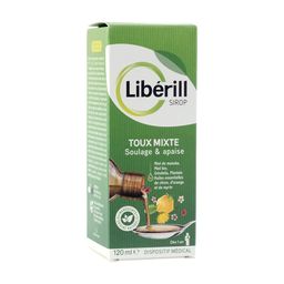 LIBERILL, Sirop toux mixte 120ml, aux ingrédients d'origine naturelle, sans alcool, sans colorant de synthèse