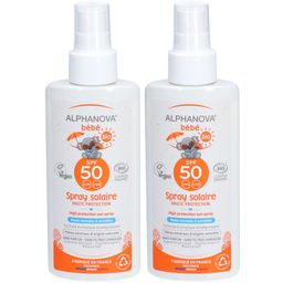 ALPHANOVA® Bébé Lait solaire spray très haute protection bio SPF50+
