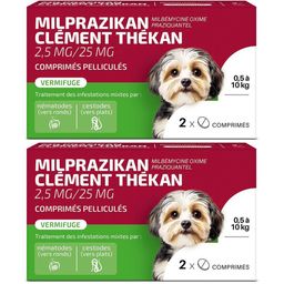 Clement Thekan Milprazikan Traitement Des Vers Plats Et Ronds Chiot 2 Comprimés